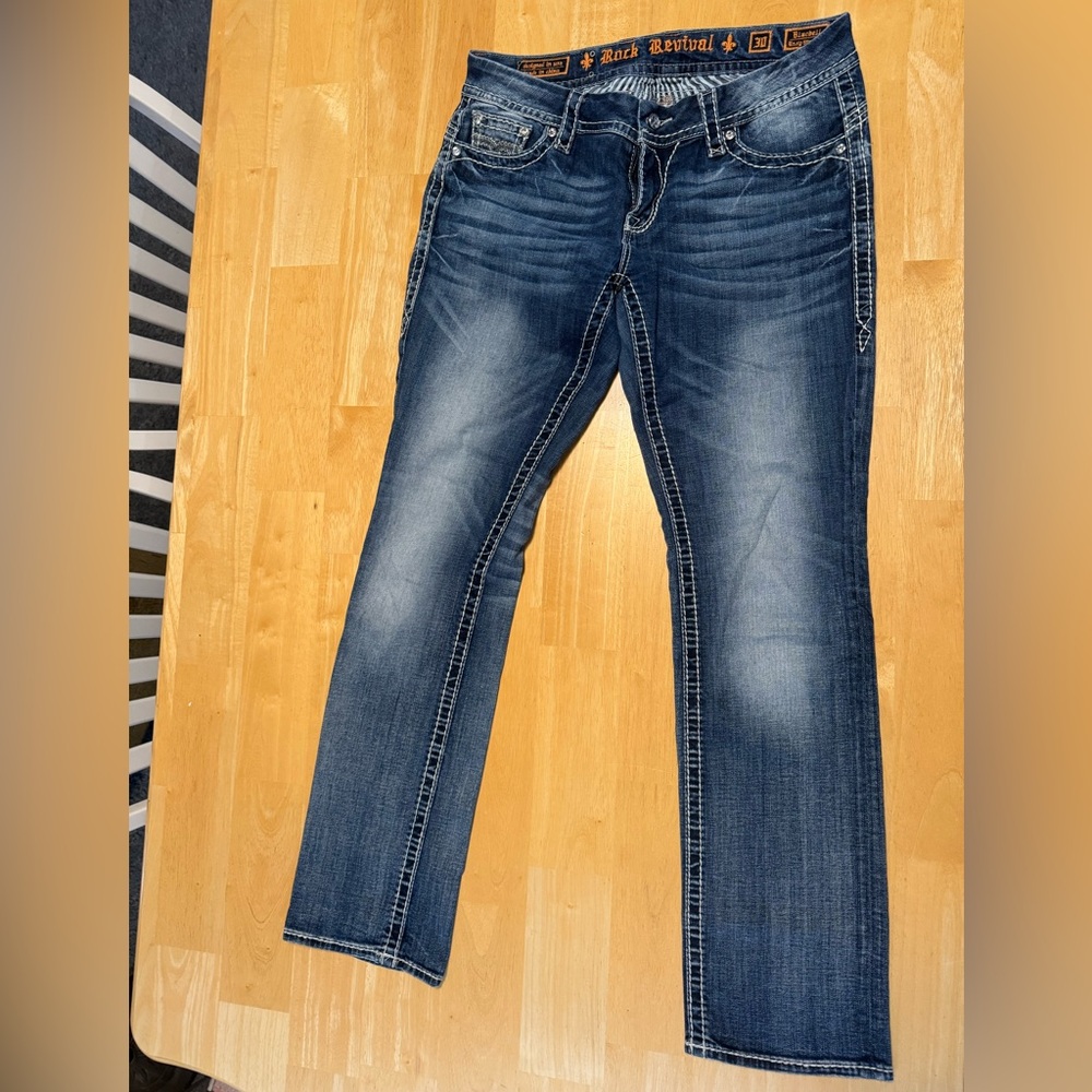 Rock Revival Dark Blue Straight Leg Jeans